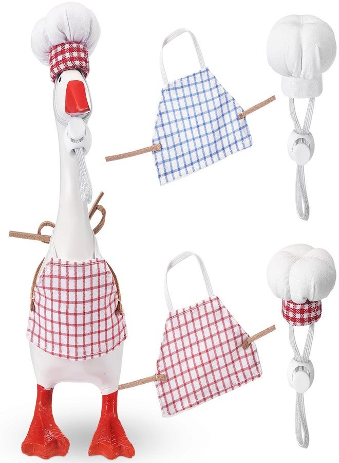 Sunnymove 2 Packs Mini Goose Chef Outfits Chef Hats and Aprons for 7-inch Desk Goose Statue Christmas Desk Decor Cute Magnetic Duck Costume Decor Christmas Gift - Image 1
